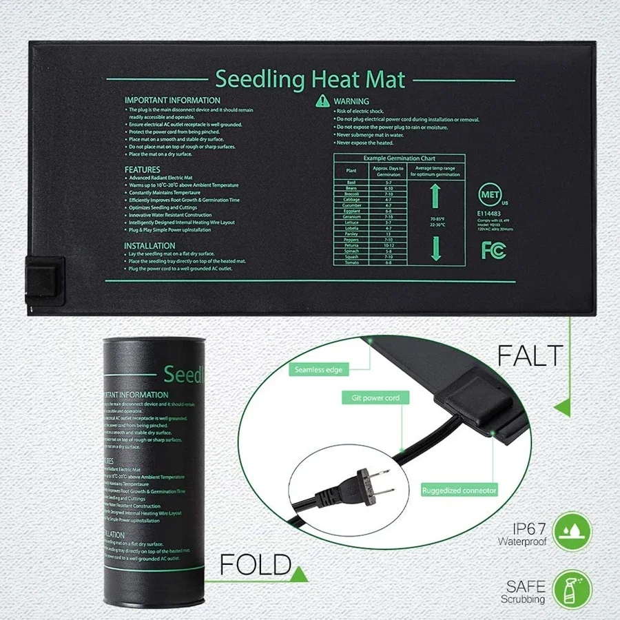 4 Sizes 220V EU Plug Seedling  - đánh giá và giá Heat Mat Seedling