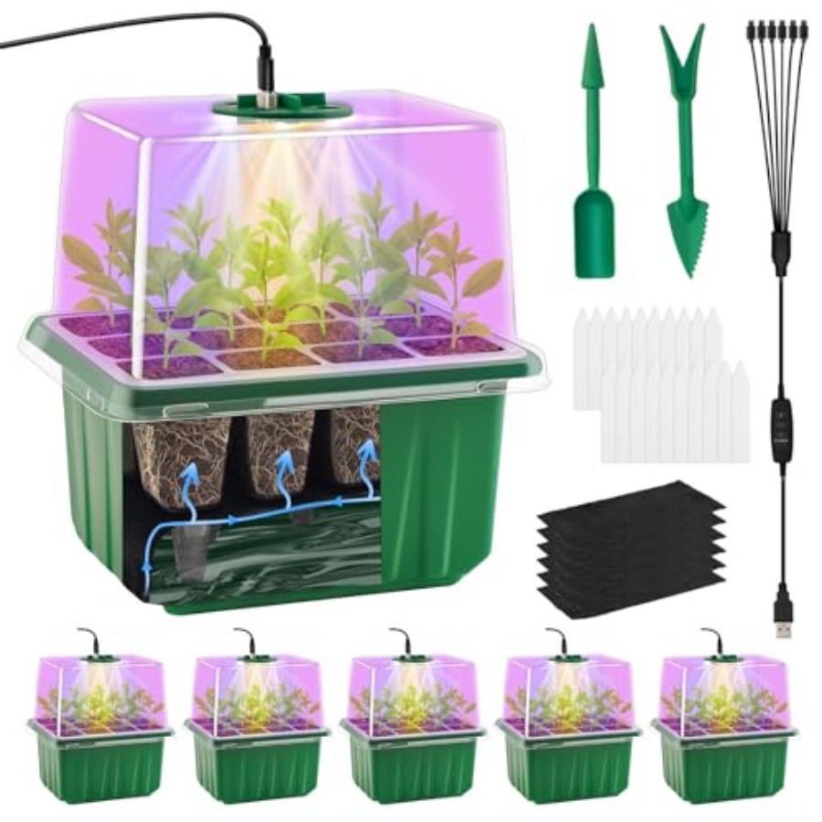 Seed Starter Tray with Light,  - đánh giá và giá Humidity Dome Kit