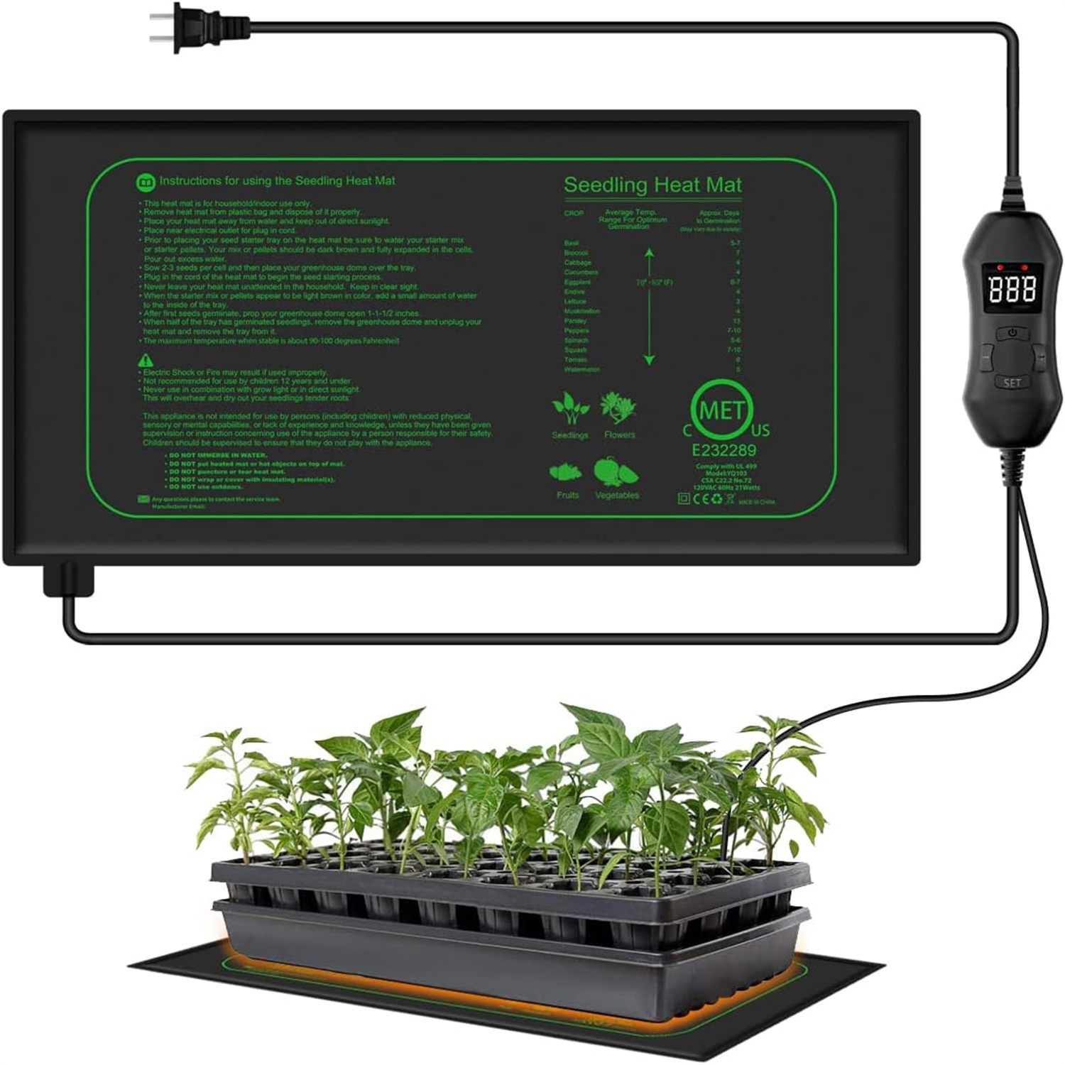 Seedling Heat Mat With Digital - đánh giá và giá Heat Mat Seedling